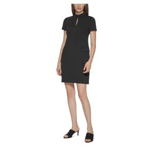 Calvin Klein navy short sleeved sheath dress